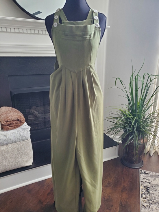 HALARA Pants - HALARA Olive Green Wide Leg Jumpsuit Overalls
